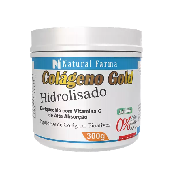 Colágeno Gold Hidrolisado Enriquecido com Vitamina C Sabor Limão 300g