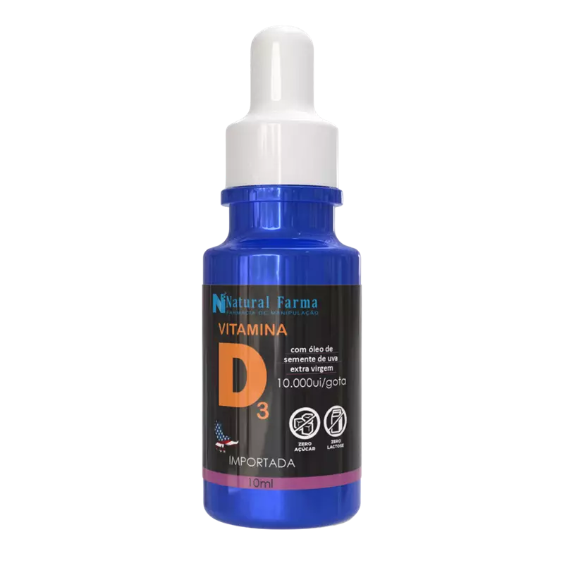 Vitamina D3 Óleosa de Semente de Uva 10.000ui/gota 10ml