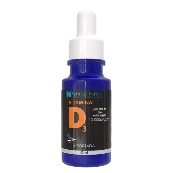 Vitamina D3 Óleosa de Coco 10.000ui/gota 10ml