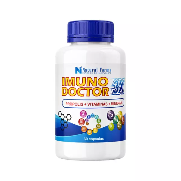 Imuno Doctor 3x Própolis, Vitaminas e Minerais 30 Cápsulas