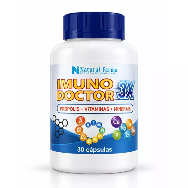 Imuno Doctor 3x Própolis, Vitaminas e Minerais 30 Cápsulas